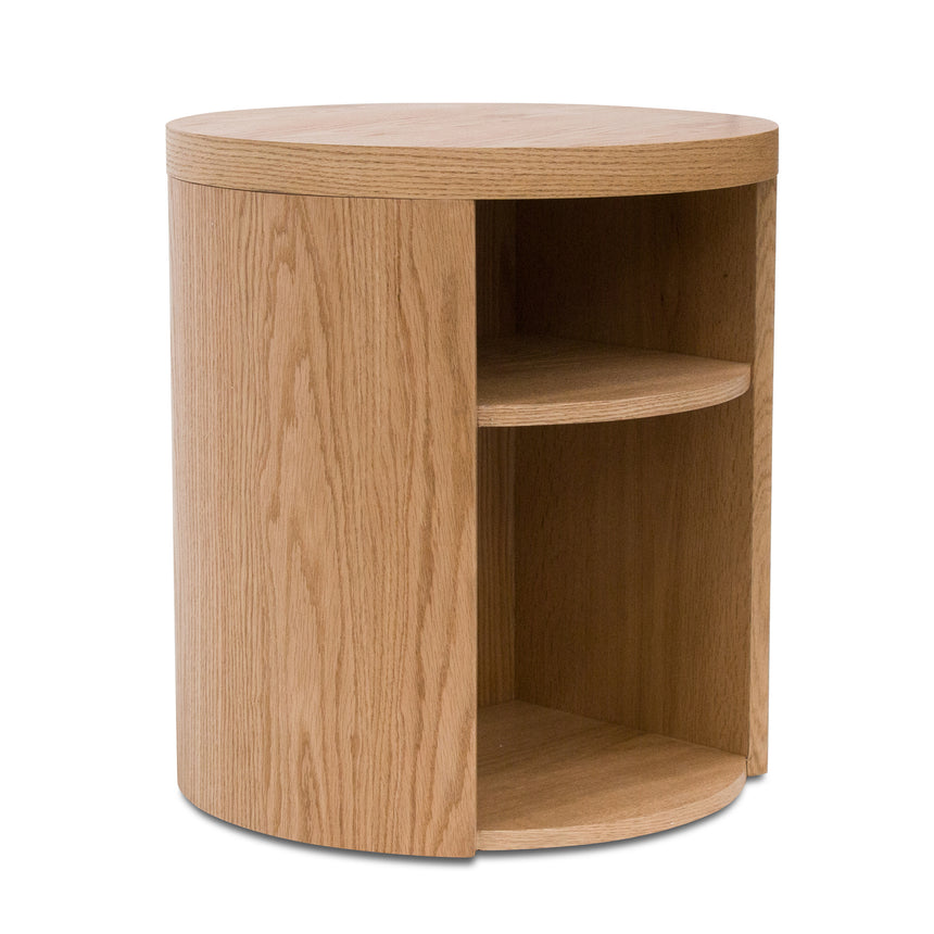 Round Wooden Bedside Table | Natural | Myka Home