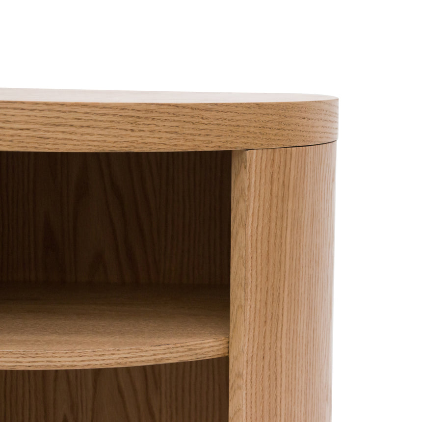 Round Wooden Bedside Table | Natural | Myka Home - View 5