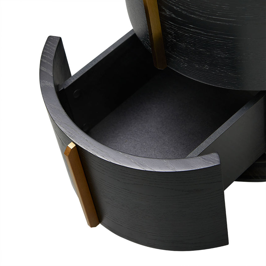 46cm Round Bedside Table | Black | Myka Home - View 6