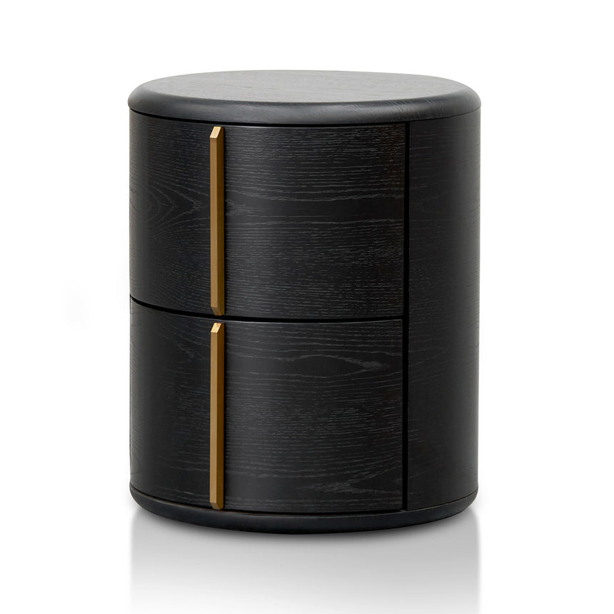 46cm Round Bedside Table | Black | Myka Home - View 3