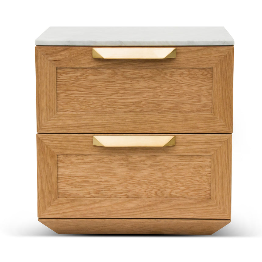 Bedside Table | Natural with Marble Top | Myka Home
