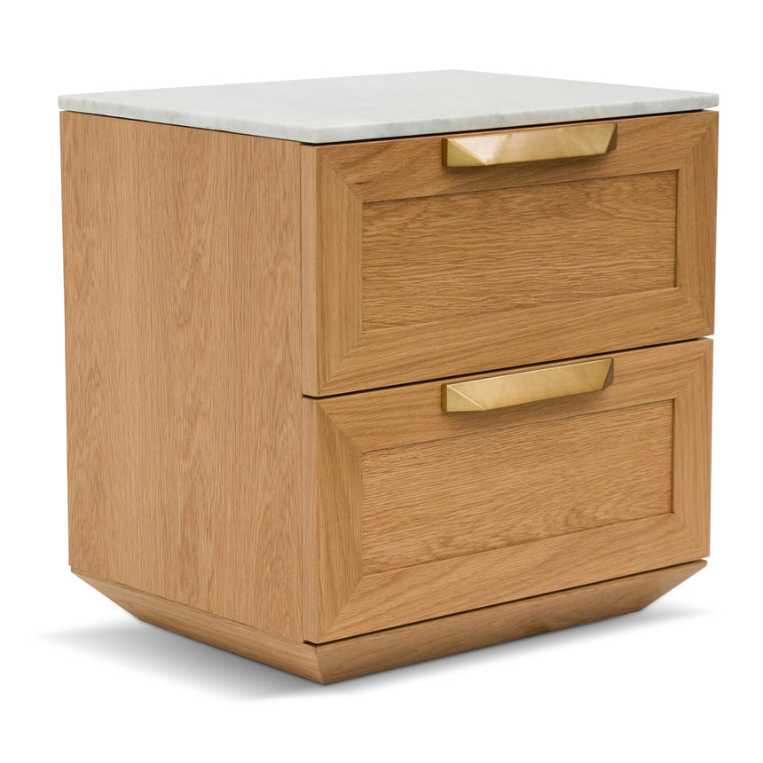 Bedside Table | Natural with Marble Top | Myka Home - View 5