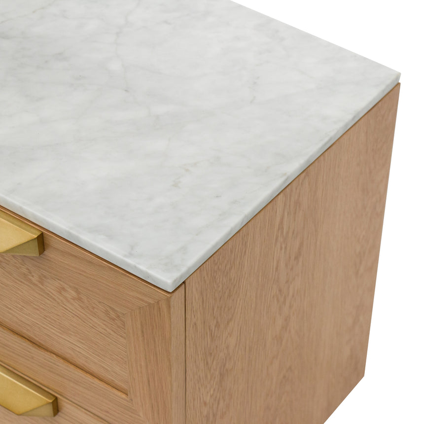 Bedside Table | Natural with Marble Top | Myka Home - View 7