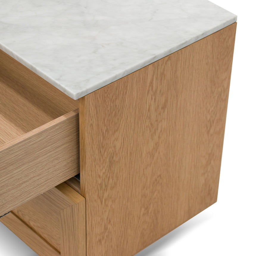 Bedside Table | Natural with Marble Top | Myka Home - View 8