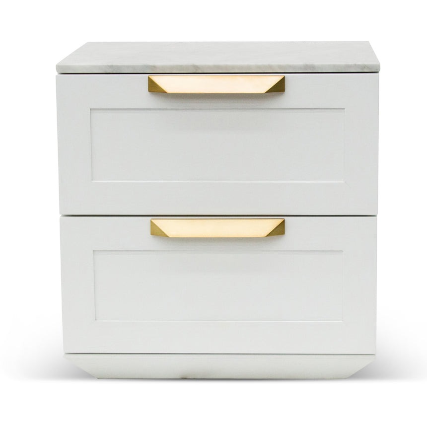 Bedside Table | White with Marble Top | Myka Home