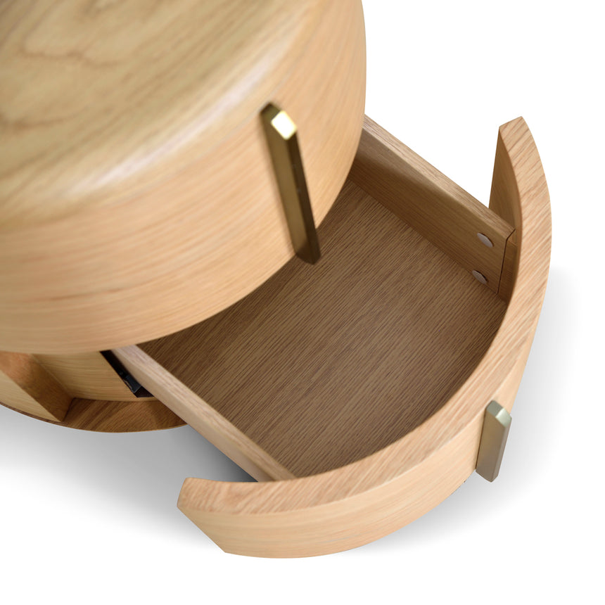 46cm Round Bedside Table | Natural | Myka Home - View 13