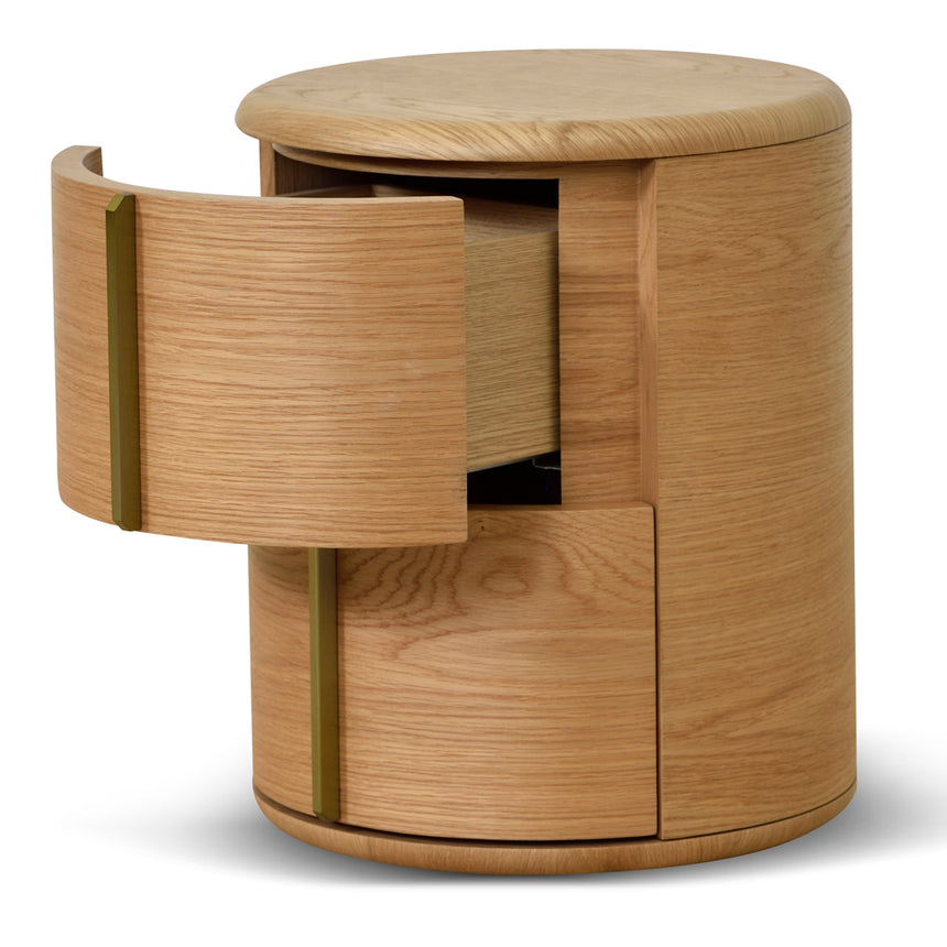 46cm Round Bedside Table | Natural | Myka Home - View 4