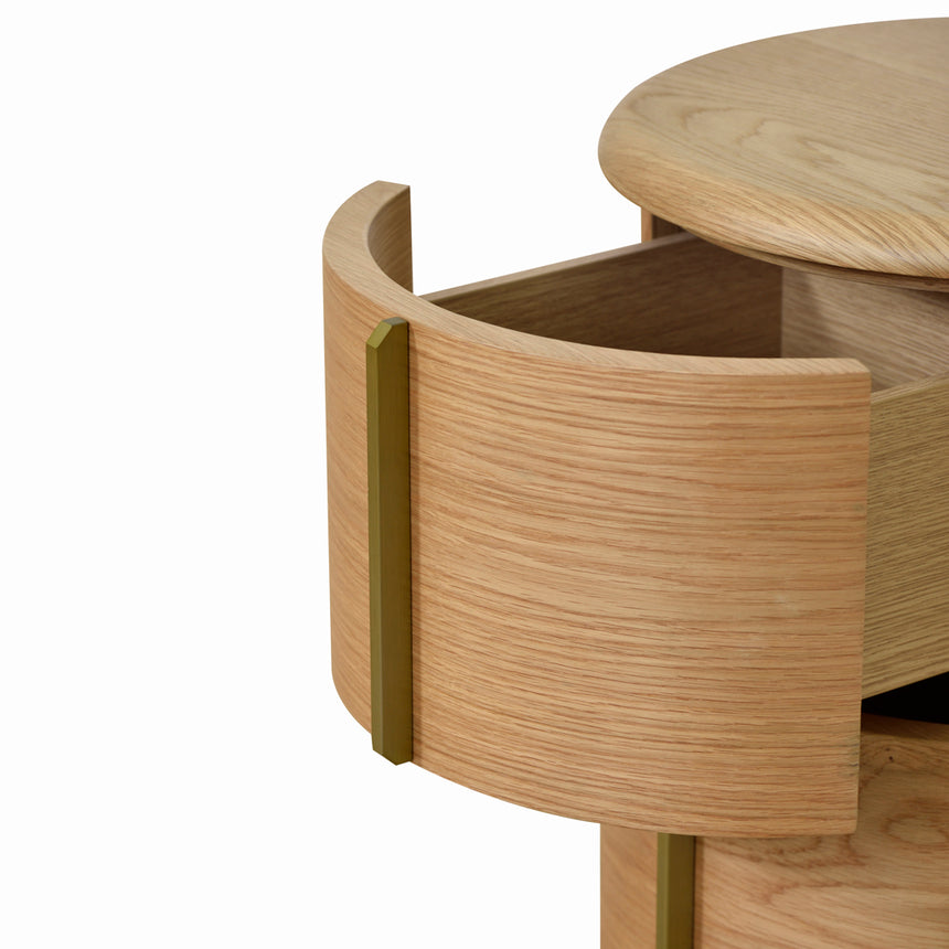 46cm Round Bedside Table | Natural | Myka Home - View 9