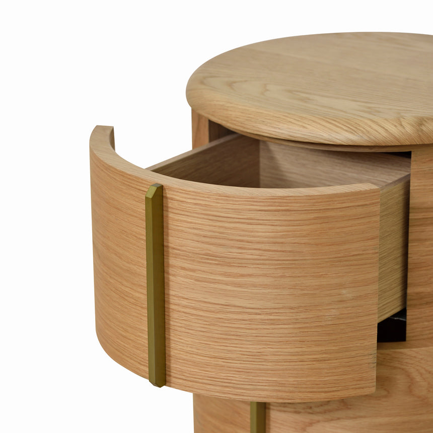 46cm Round Bedside Table | Natural | Myka Home - View 8