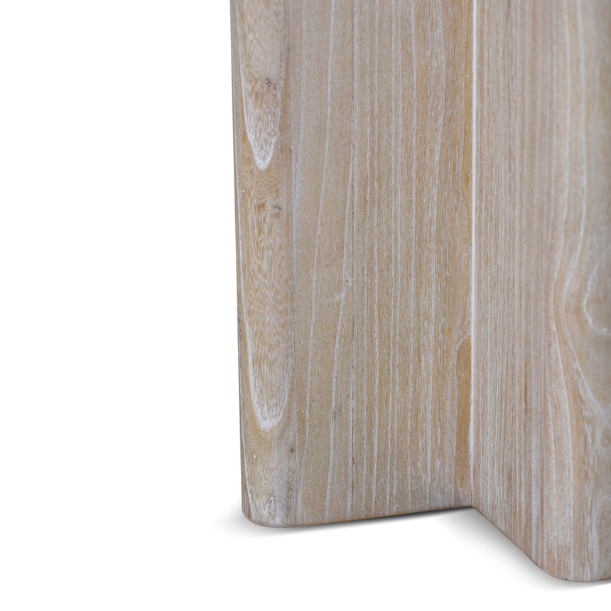 Travertine Marble Round Side Table | White Wash | Myka Home - View 5