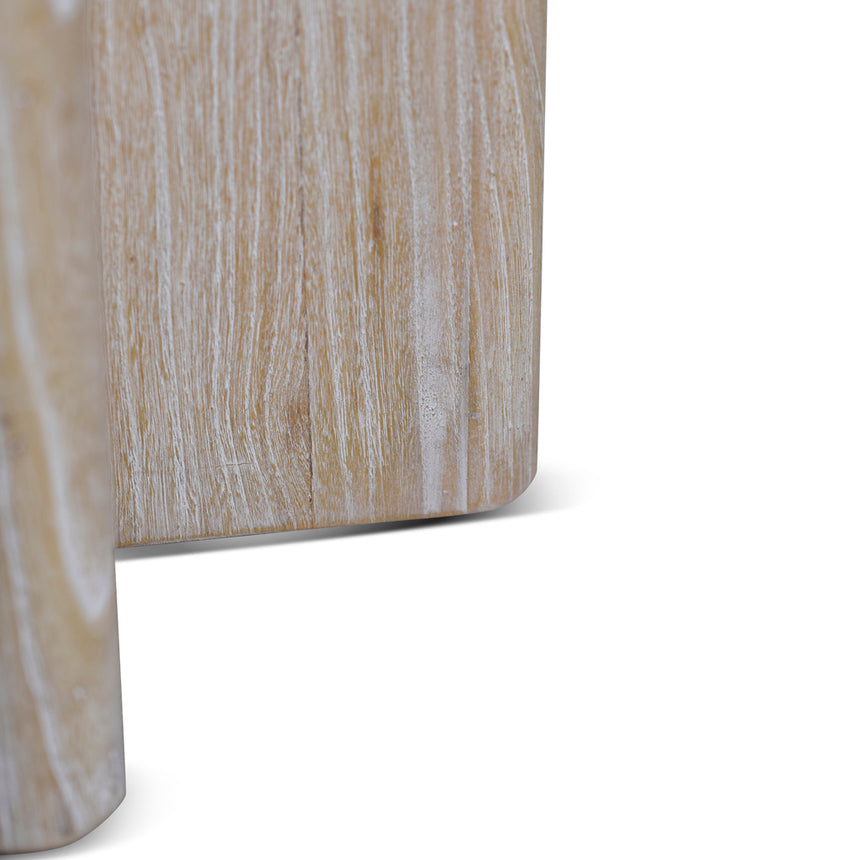 Travertine Marble Round Side Table | White Wash | Myka Home - View 8