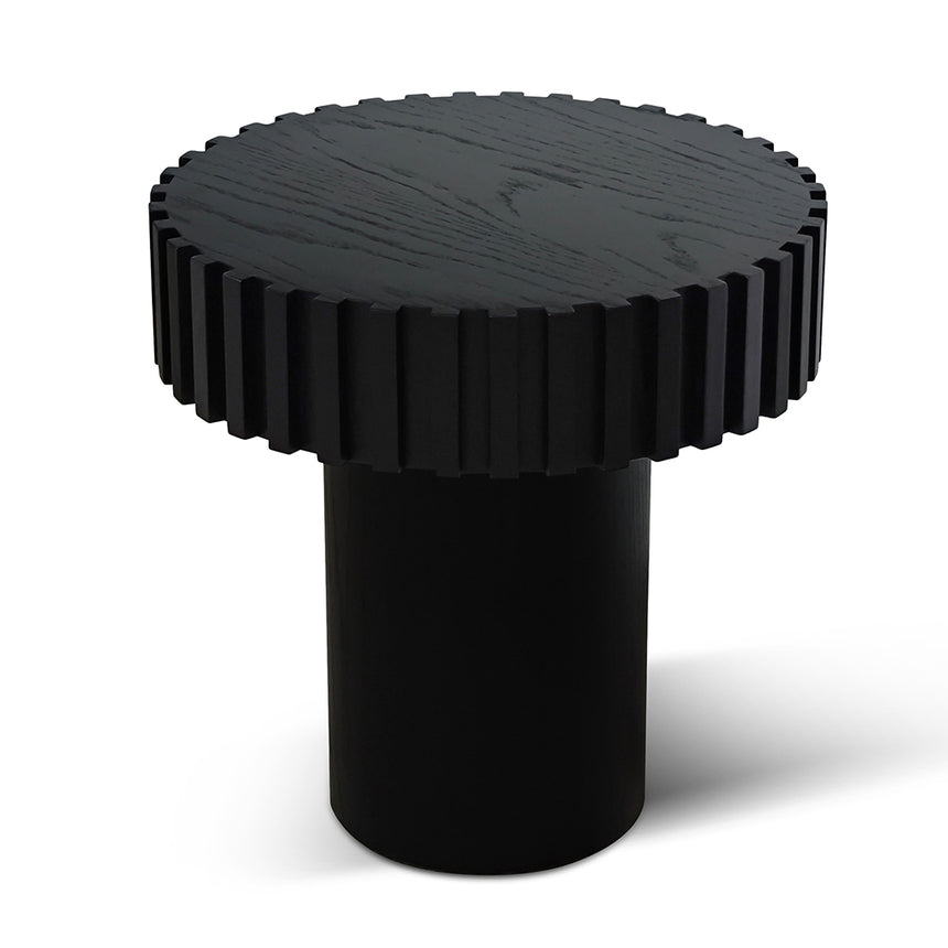 50cm Round Side Table | Full Black | Myka Home