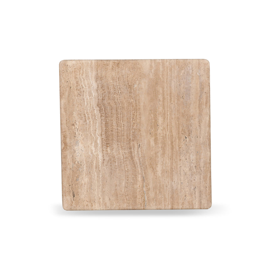 50cm Travertine Top Side Table | Natural | Myka Home - View 10