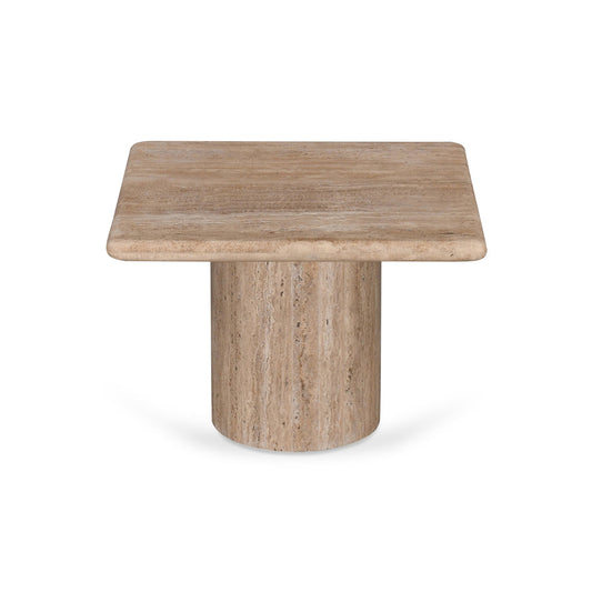 50cm Travertine Top Side Table | Natural | Myka Home