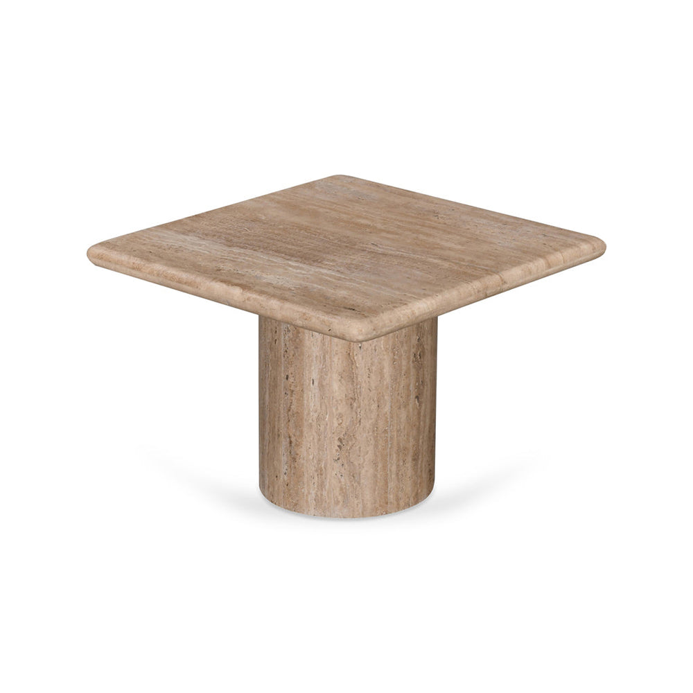 50cm Travertine Top Side Table | Natural | Myka Home - View 3