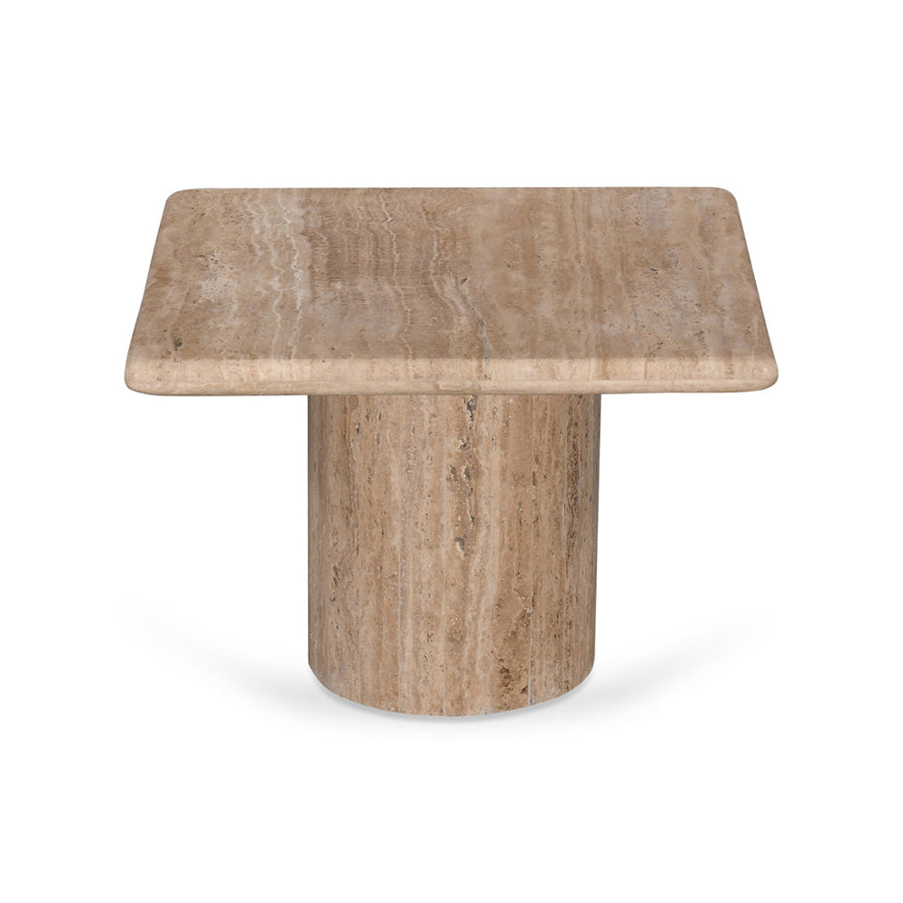 50cm Travertine Top Side Table | Natural | Myka Home - View 4