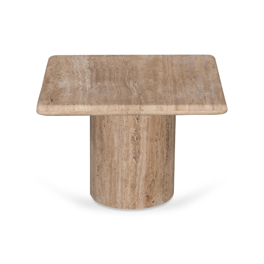 50cm Travertine Top Side Table | Natural | Myka Home - View 4