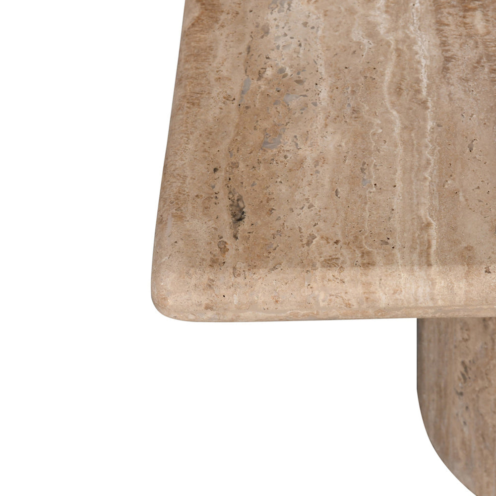 50cm Travertine Top Side Table | Natural | Myka Home - View 6