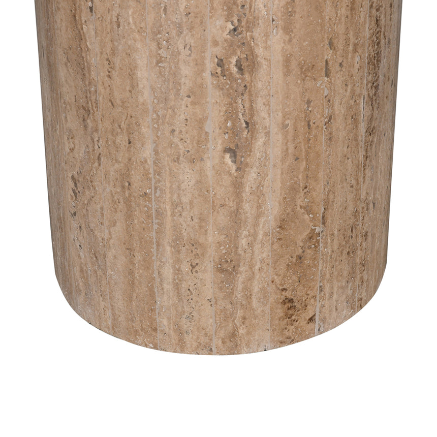 50cm Travertine Top Side Table | Natural | Myka Home - View 9