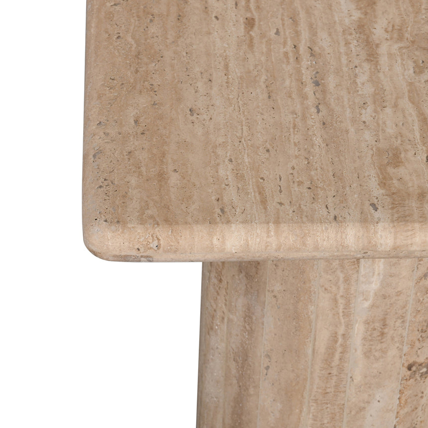 42cm Travertine Top Side Table | Natural | Myka Home - View 9