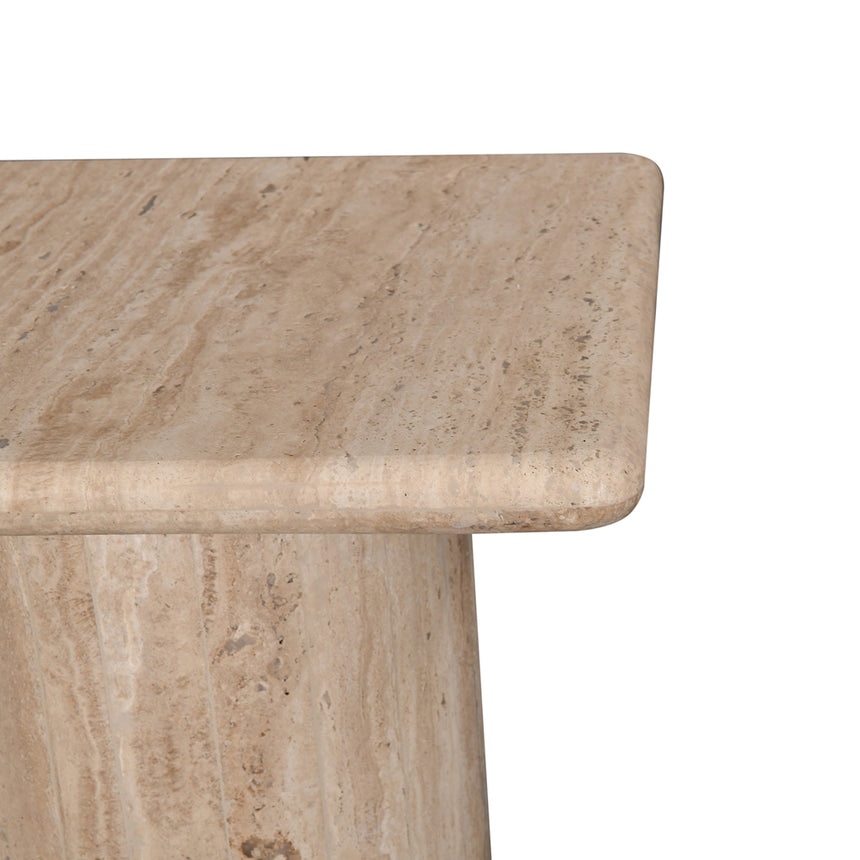 42cm Travertine Top Side Table | Natural | Myka Home - View 8