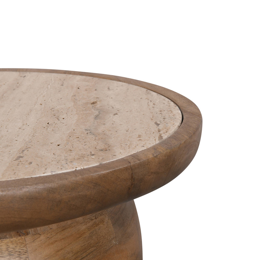 40cm Travertine Top Side Table | Natural | Myka Home - View 8