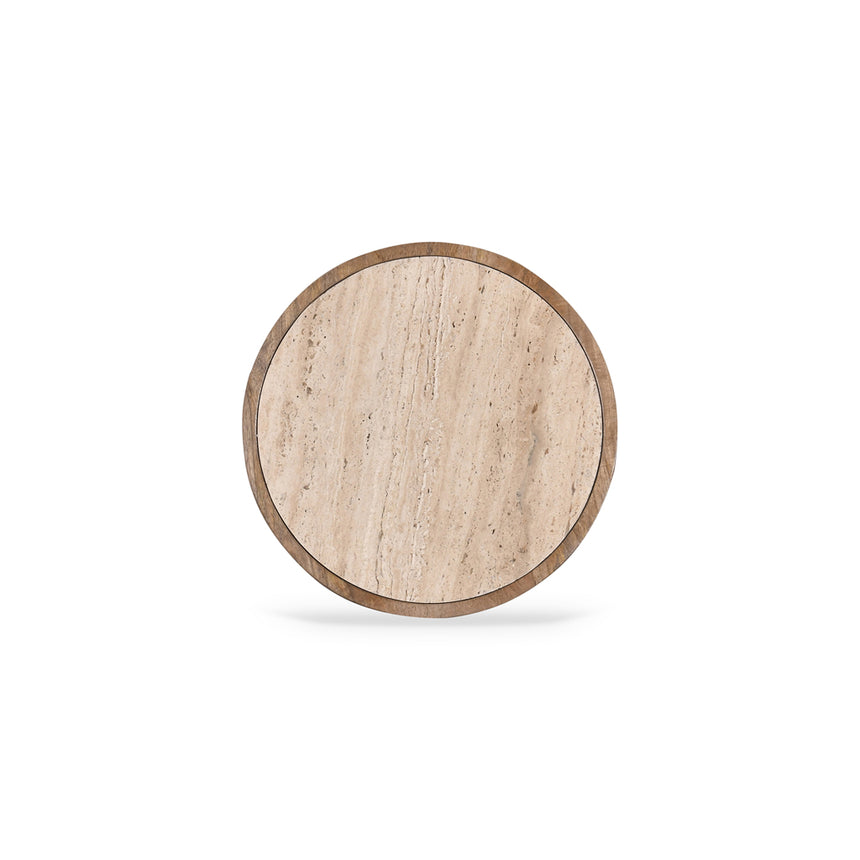 40cm Travertine Top Side Table | Natural | Myka Home - View 10