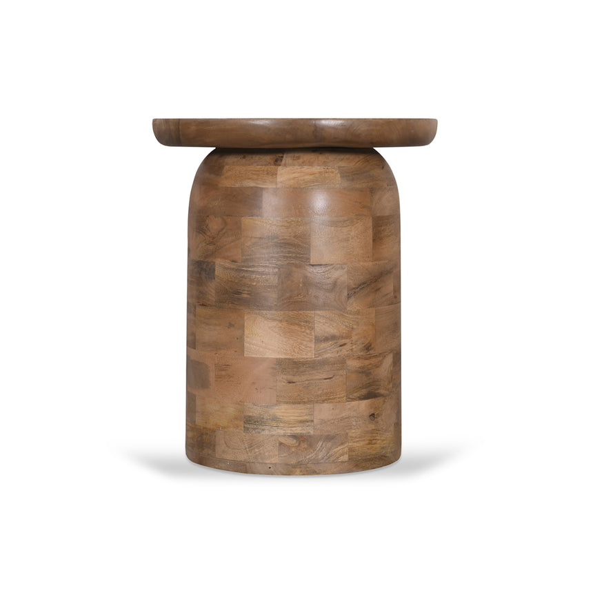 40cm Travertine Top Side Table | Natural | Myka Home - View 4