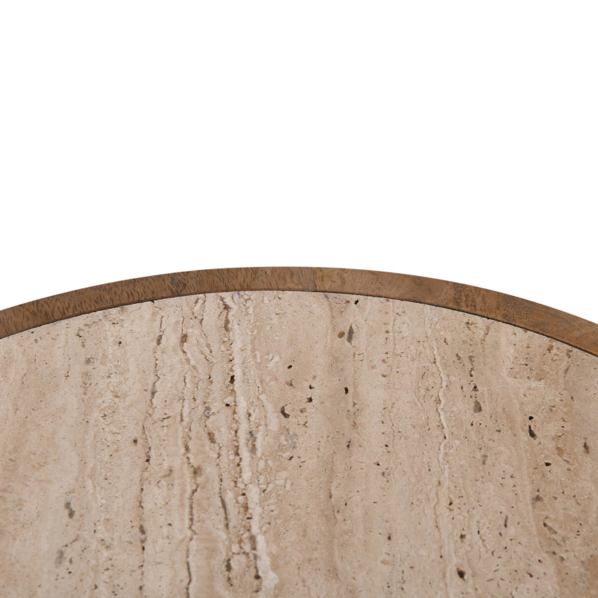 40cm Travertine Top Side Table | Natural | Myka Home - View 5