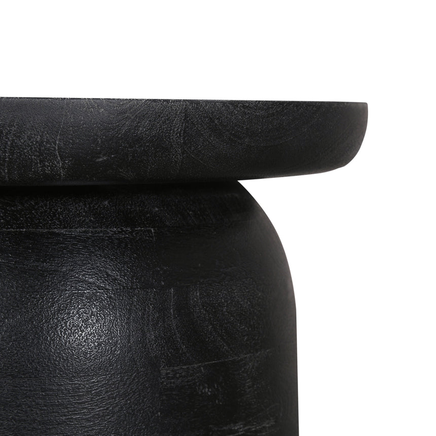 40cm Travertine Top Side Table | Black | Myka Home - View 7