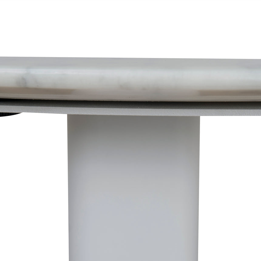 60cm Marble Side Table | White Base | Myka Home - View 6