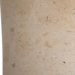 CST8795-NY 45cm Brushed Gold Side Table - Travertine