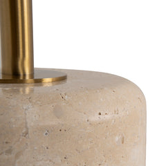 CST8795-NY 45cm Brushed Gold Side Table - Travertine