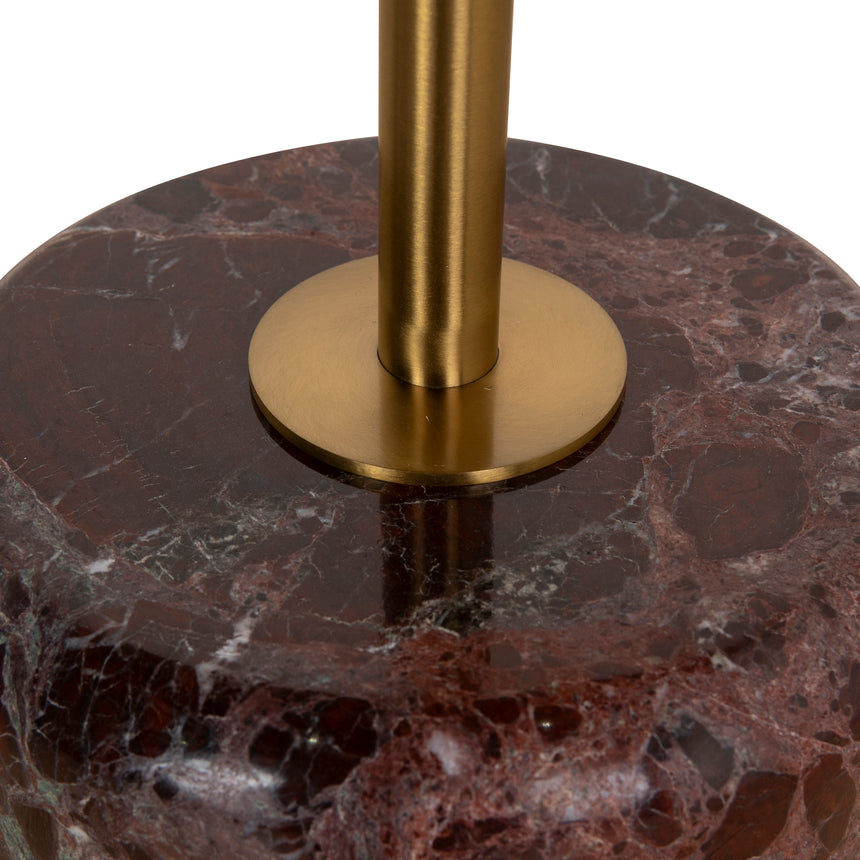45cm Brushed Gold Side Table | Rosso Levanto Marble | Myka Home - View 4