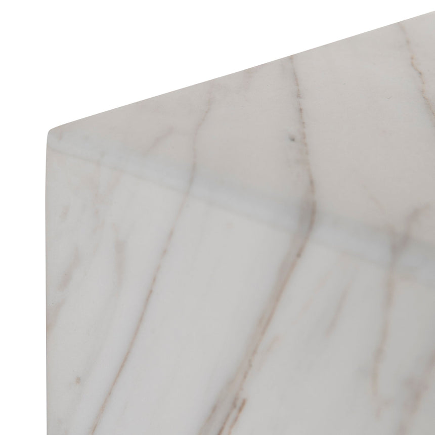 45cm Brushed Gold Side Table | Carrara Marble | Myka Home - View 6