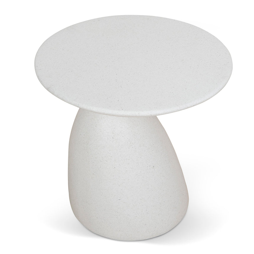 60cm Fibre Glass Side Table | White | Myka Home - View 3
