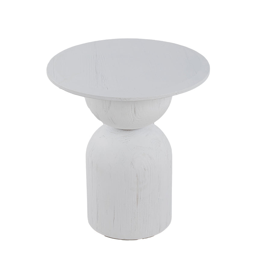 Round Side Table | Full White | Myka Home - View 3