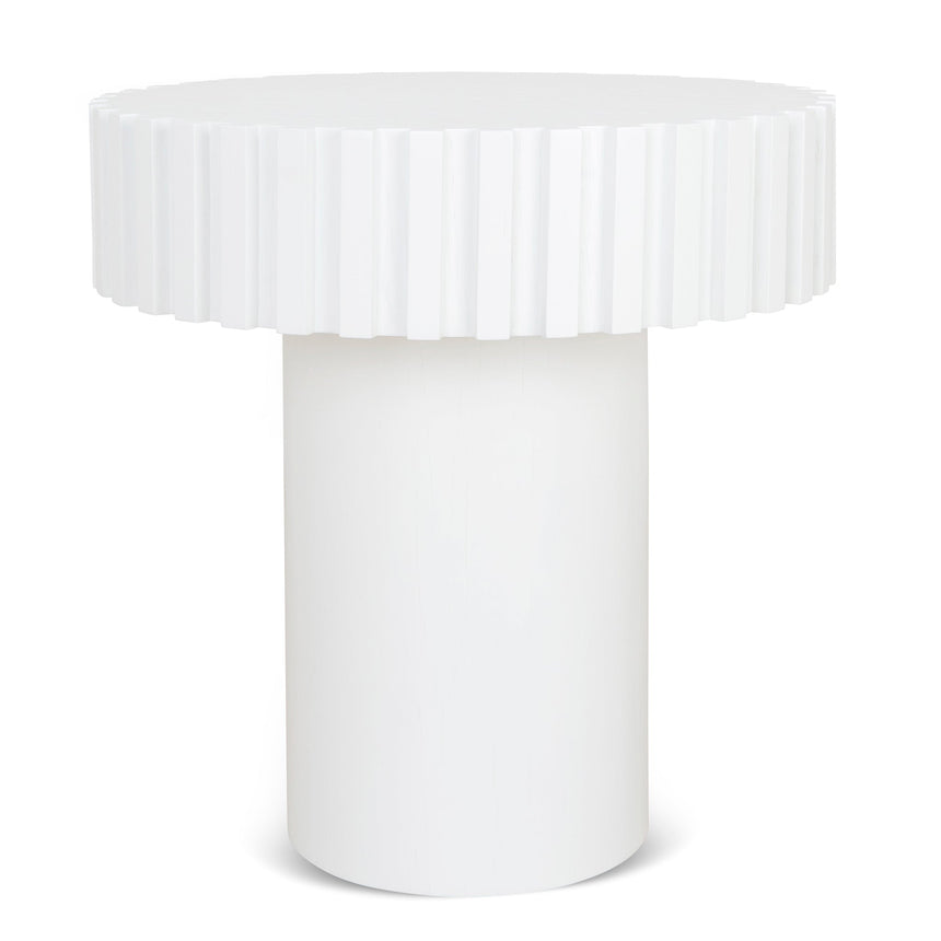 50cm Round Side Table | Full White | Myka Home