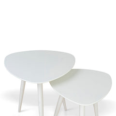 Ex Display - Set of 2 - CST8986-KD Side Table - White