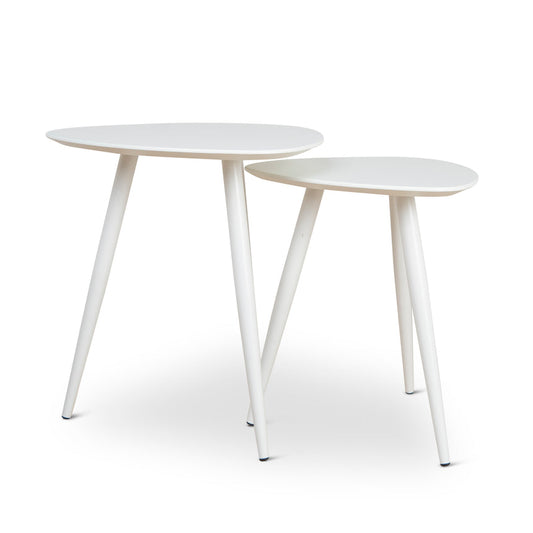 Ex Display - Set of 2 - CST8986-KD Side Table - White