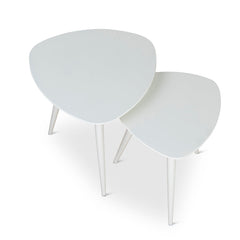 Ex Display - Set of 2 - CST8986-KD Side Table - White