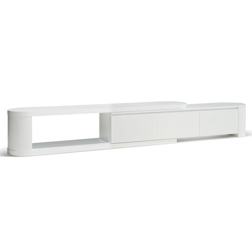 Extendable TV Entertainment Unit | Full White Oak | Myka Home