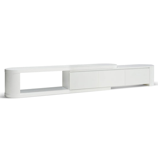 CTV10213-CN Extendable TV Entertainment Unit - Full White Oak