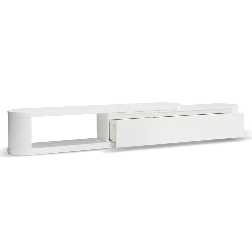 Extendable TV Entertainment Unit | Full White Oak | Myka Home - View 3