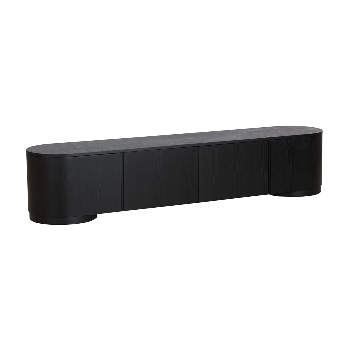2.2m TV Entertainment Unit | Full Black | Myka Home