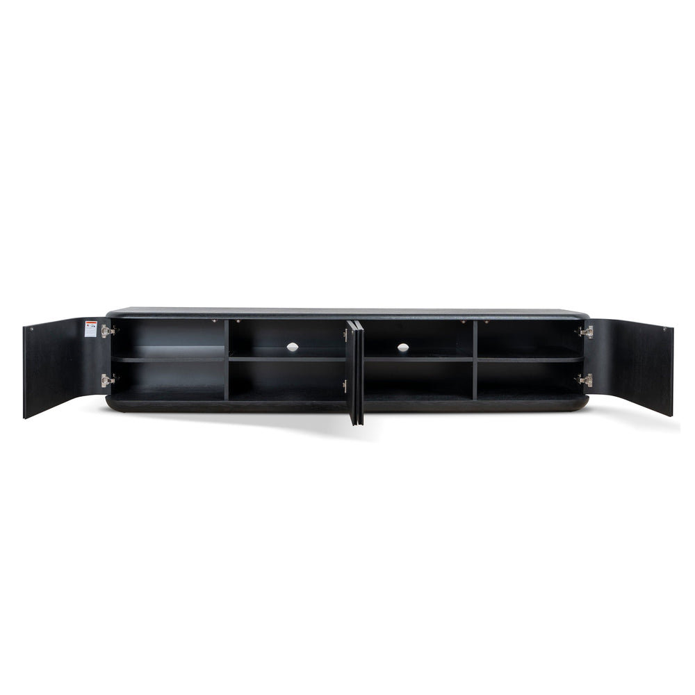 2.2m TV Entertainment Unit | Full Black | Myka Home - View 3