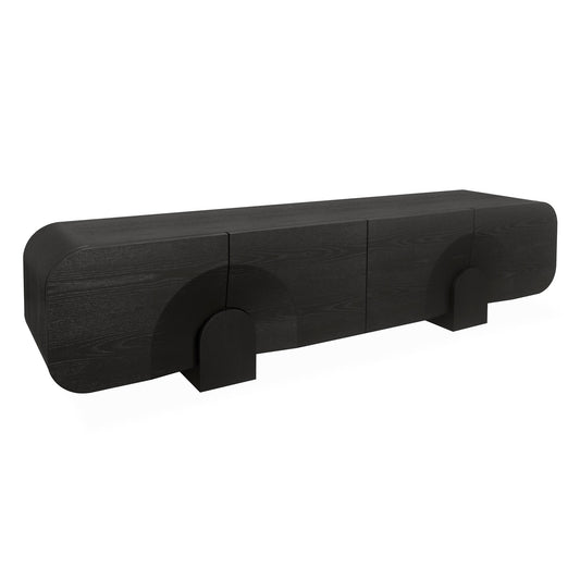 2.2M TV Entertainment Unit | Textured Espresso Black | Myka Home