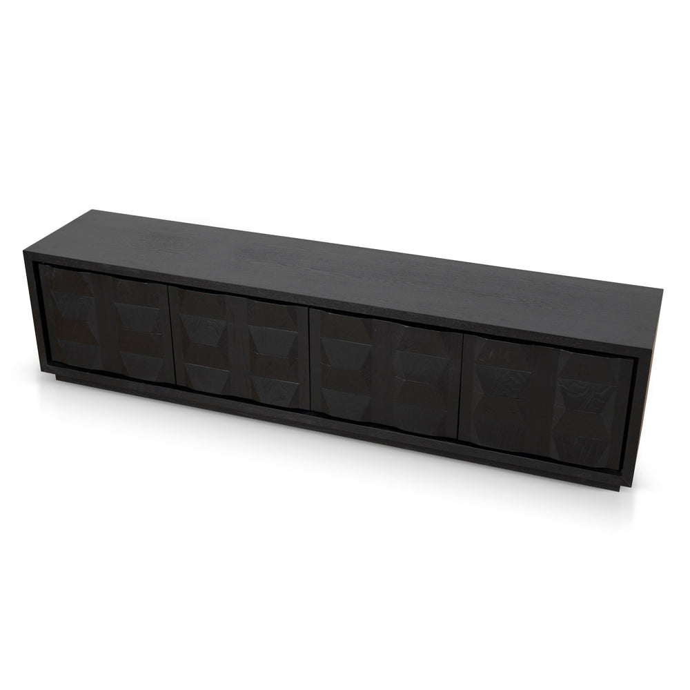 2.2m TV Entertainment Unit | Full Black | Myka Home - View 5