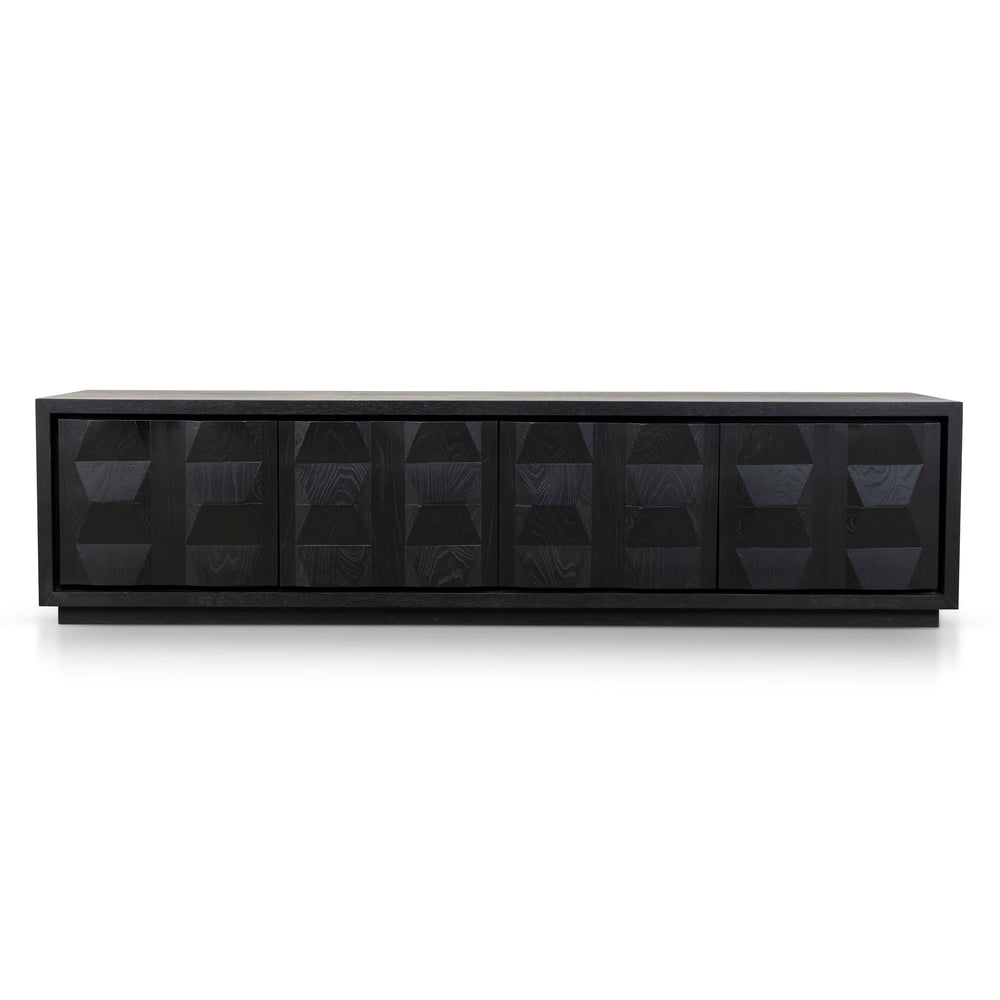 2.2m TV Entertainment Unit | Full Black | Myka Home - View 2