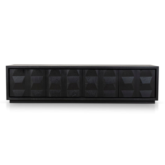 2.2m TV Entertainment Unit | Full Black | Myka Home